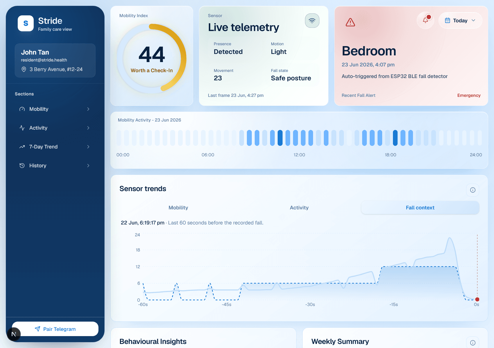 Stride dashboard preview
